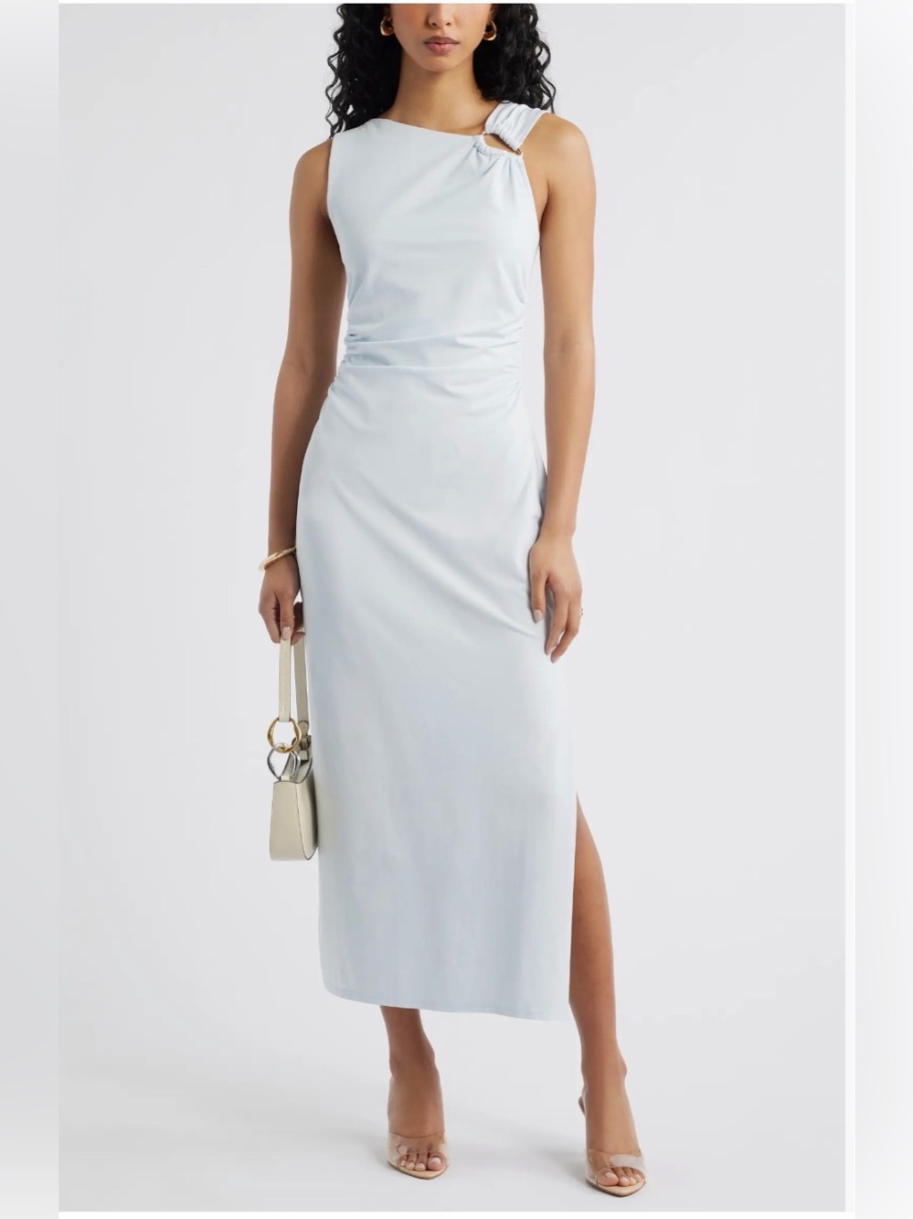 NWOT OPEN EDIT Asymmetric Neck Midi Dress